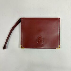 Vintage Cartier Bordeaux Leather Clutch Wristlet
